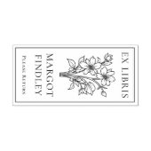 Custom Modern Elegant Bloemen Ex Libris Boekenplaa Zelfinktende Stempel (Design)