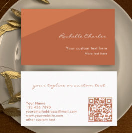Custom Modern Elegant Copper QR Code Professional Visitekaartje