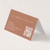 Custom Modern Elegant Copper Tan QR Code Promotion Visitekaartje (Achterkant)