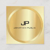 Custom Modern Elegant Faux Gold Monogram Sjabloon Vierkante Visitekaartje (Voorkant)