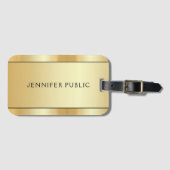 Custom Modern Elegant Gold Look Trendy Sjabloon Bagagelabel (Voorkant (horizontaal))