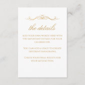 Custom Modern Elegant Gold & White Wedding Details Informatiekaartje (Voorkant)