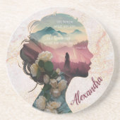 Custom Modern Elegant Keepsake Inspirerend Quote Zandsteen Onderzetter (Voorkant)