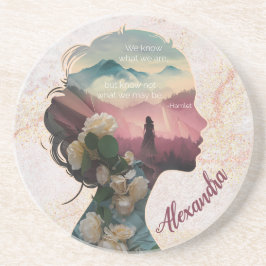 Custom Modern Elegant Keepsake Inspirerend Quote Zandsteen Onderzetter