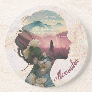 Custom Modern Elegant Keepsake Inspirerend Quote Zandsteen Onderzetter