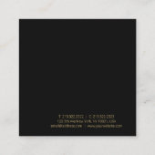 Custom Modern Elegant Luxe Sjabloon Zwart Fluweel Vierkante Visitekaartje (Achterkant)
