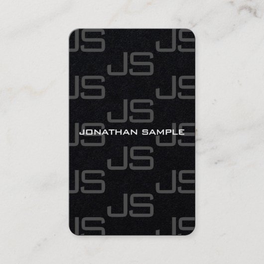 Custom Modern Elegant Monogram Luxury Sjabloon Visitekaartje (Voorkant)