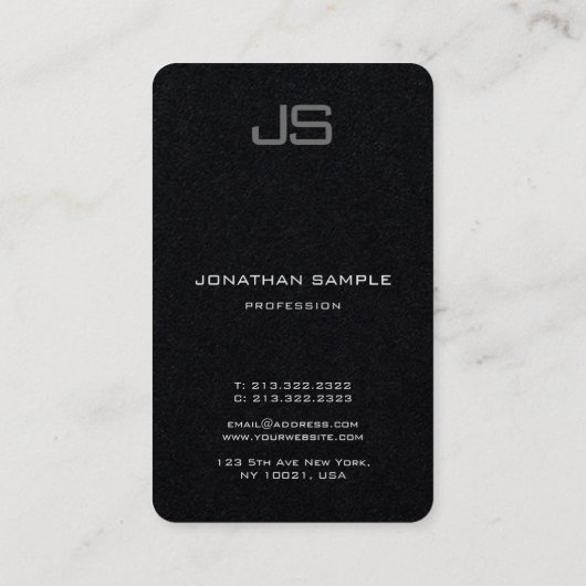 Custom Modern Elegant Monogram Luxury Sjabloon Visitekaartje (Achterkant)