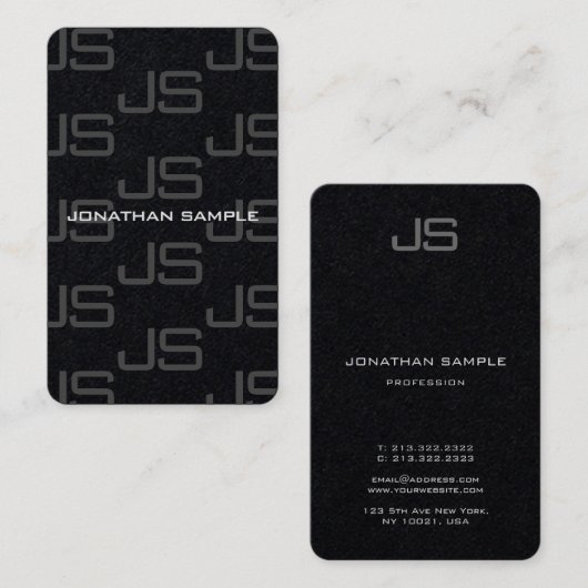 Custom Modern Elegant Monogram Luxury Sjabloon Visitekaartje (Voorkant / Achterkant)