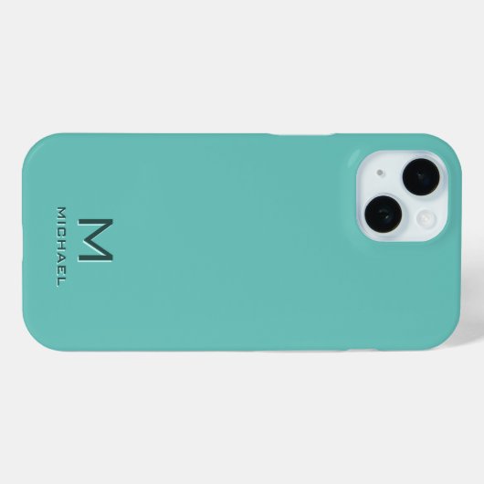 Custom Modern Elegant Monogram Sjabloon Licht Blau Case-Mate iPhone Case (Achterkant (horizontaal))