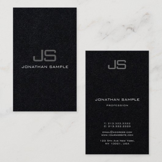Custom Modern Elegant Monogrammed Sjabloon Visitekaartje (Voorkant / Achterkant)