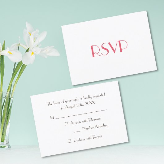 Custom Modern Elegant Party RSVP Invitation Kaart