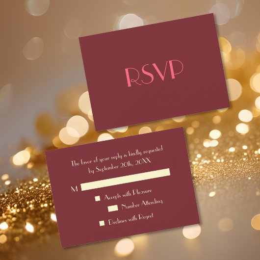 Custom Modern Elegant Party RSVP Invitation Kaart