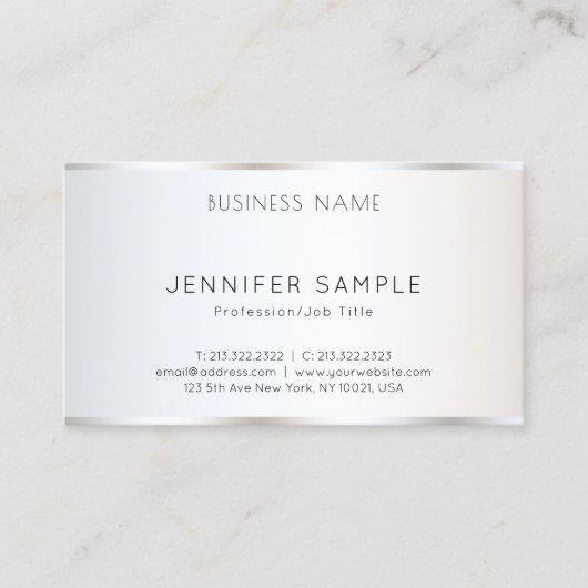 Custom Modern Elegant Plain Sjabloon Best Visitekaartje (Voorkant)
