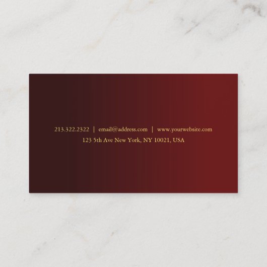 Custom Modern Elegant Professional Gold Text Visitekaartje (Achterkant)