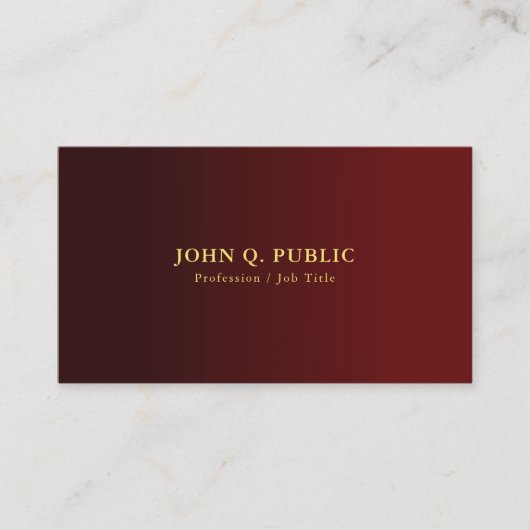 Custom Modern Elegant Professional Gold Text Visitekaartje (Voorkant)