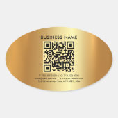Custom Modern Elegant Professionele Sjabloon Goud Ovale Sticker (Voorkant)