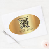 Custom Modern Elegant Professionele Sjabloon Goud Ovale Sticker (Envelop)