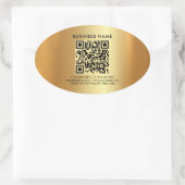 Custom Modern Elegant Professionele Sjabloon Goud Ovale Sticker (Tas)