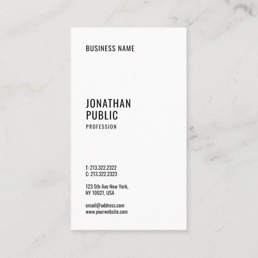 Custom Modern Elegant Professionele Sjabloon Slank Visitekaartje (Achterkant)