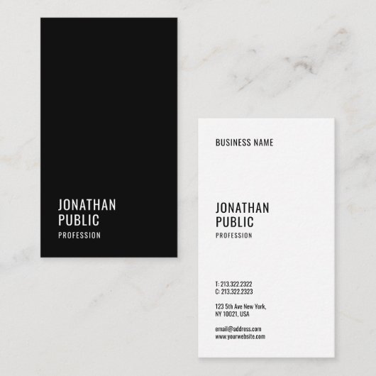 Custom Modern Elegant Professionele Sjabloon Slank Visitekaartje (Voorkant / Achterkant)