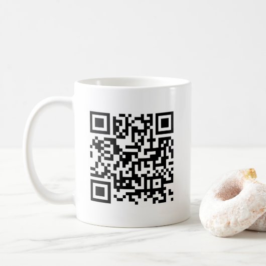 Custom Modern Elegant Scan Me QR Code Sjabloon Koffiemok (Met donut)