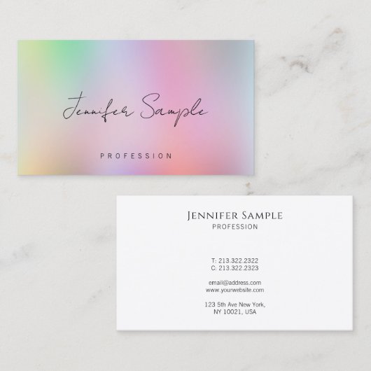 Custom Modern Elegant Template Handwritten Script Visitekaartje (Voorkant / Achterkant)