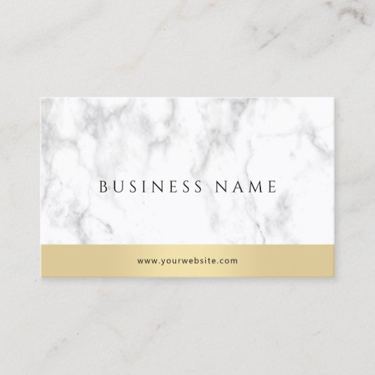 Custom Modern Elegant Template White Marble Gold Visitekaartje (Voorkant)