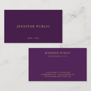 Custom Modern Elegant Trendy Paarse Luxe Visitekaartje