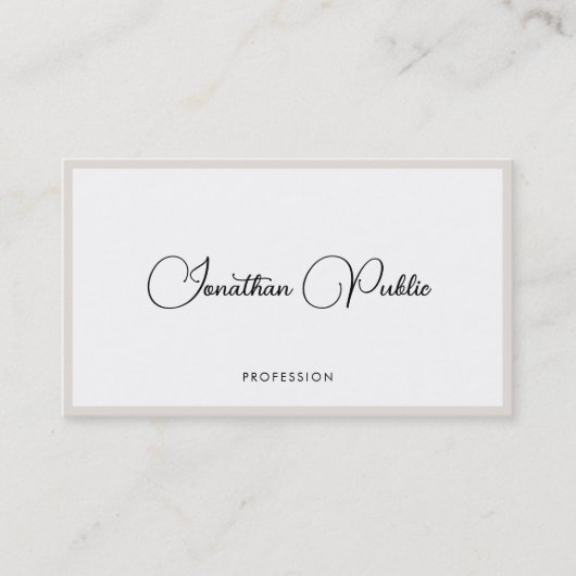 Custom Modern Elegant Typography Minimalist Visitekaartje (Voorkant)