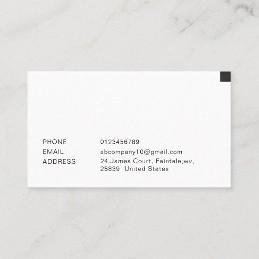 Custom Modern & Elegant Visitekaartje Ontwerp (Achterkant)