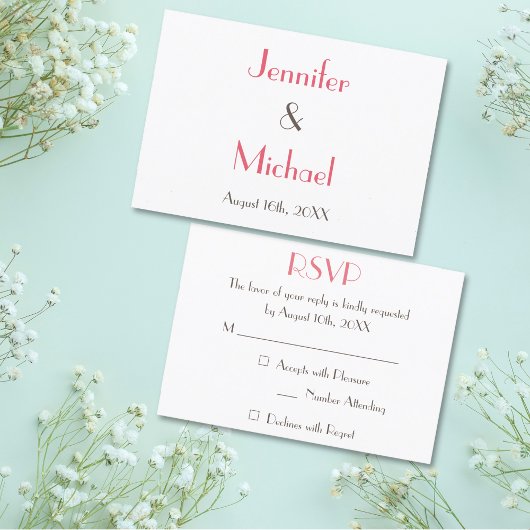 Custom Modern Elegant Wedding RSVP Invitation Kaar