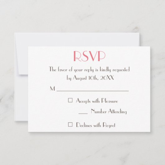 Custom Modern Elegant Wedding RSVP Invitation Kaar (Voorkant)
