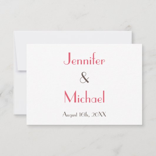 Custom Modern Elegant Wedding RSVP Invitation Kaar (Achterkant)