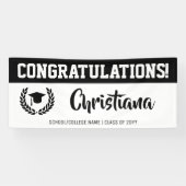 Custom Modern en Bold Afstudeerder Party Gefelicit Spandoek (Horizontaal)