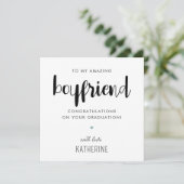Custom Modern en Schattige Boyfriend Afstuderen Kaart (Staand voorkant)