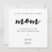 Custom Modern en Schattige Moeder Afstuderen Kaart (Voorkant)