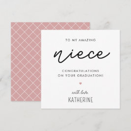 Custom Modern en Schattige Niece Afstuderen Kaart