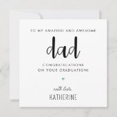 Custom Modern en Schattige Papa Afstuderen Kaart (Voorkant)