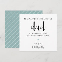 Custom Modern en Schattige Papa Afstuderen Kaart