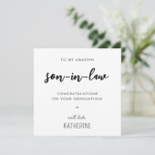 Custom Modern en Schattige Son in Law Afstuderen Kaart (Staand voorkant)