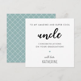 Custom Modern en Schattige Uncle Afstuderen Kaart