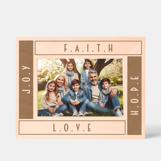 Custom Modern Faith Love Hoop en vreugde Typografi Gegraveerde Lijstjes