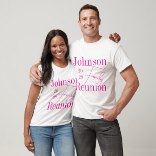 Custom Modern Familie Reünie Party Hot Pink T-shirt