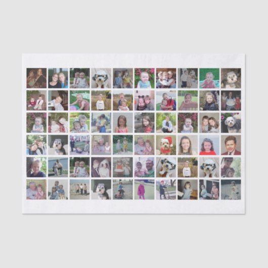 Custom Modern Family 60 Fotocollage - wit Tissuepapier (Voorkant)