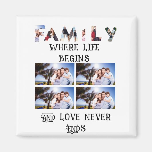 Custom Modern Family Love 10 Photo Collage Magneet (Voorkant)