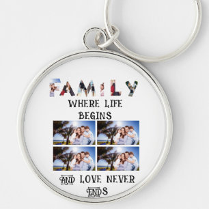 Custom Modern Family Love 10 Photo Collage Sleutelhanger