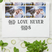 Custom Modern Family Love 10 Photo Collage Theedoek (Gevouwen)