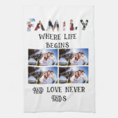 Custom Modern Family Love 10 Photo Collage Theedoek (Verticaal)