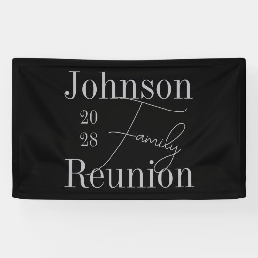 Custom Modern Family Reunion Black Silver Grey Spandoek (Horizontaal)